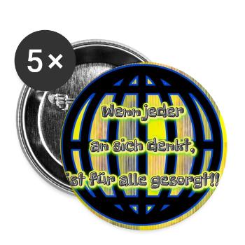 Wenn jeder... - Club WoW - Buttons groß 56 mm (5er Pack) - Weiß - Vorne
