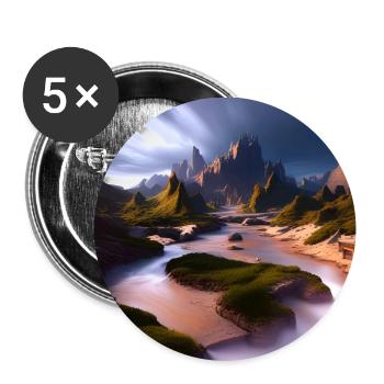 Paysage fantastique cinématographique - Lot de 5 grands badges (56 mm) - blanc - Devant