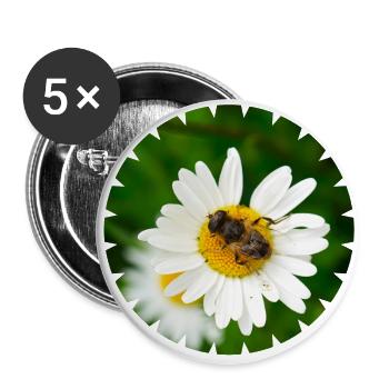 Without insects, there is no and no fruit - Buttons large 2.2''/56 mm (5-pack) - white - Front