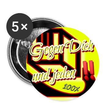 Gegen dich und jeden‼️ - 100% - Club WoW - Buttons groß 56 mm (5er Pack) - Weiß - Vorne