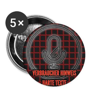 Verbraucher Hinweis | Harte Texte - Club WoW - Buttons groß 56 mm (5er Pack) - Weiß - Vorne