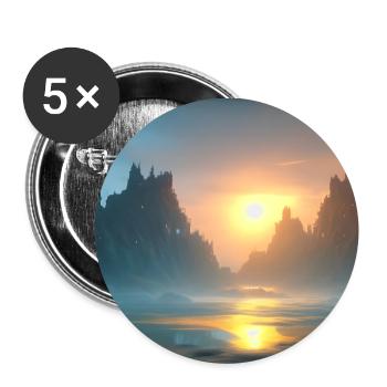 Sunset over the bay - Buttons large 2.2''/56 mm (5-pack) - white - Front
