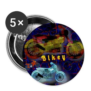 Bikey - Club WoW - Buttons large 2.2''/56 mm (5-pack) - white - Front