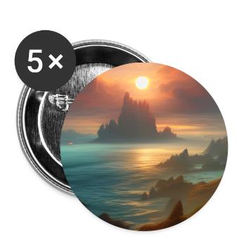 Sunset over the bay_02 - Buttons large 2.2''/56 mm (5-pack) - white - Front