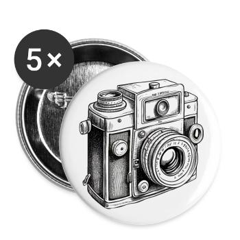 Shutterbug - Buttons groß 56 mm (5er Pack) - Weiß - Vorne