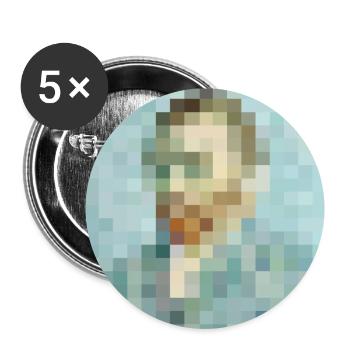Van Gogh but only at second glance - Buttons groß 56 mm (5er Pack) - Weiß - Vorne
