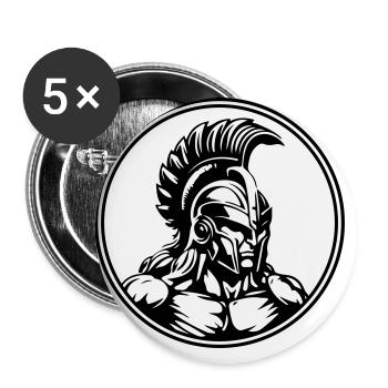 Spartan Warrior Gladiator Muscles - Buttons large 2.2''/56 mm (5-pack) - white - Front