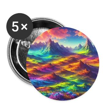 A technicolor dreamscape - Buttons groß 56 mm (5er Pack) - Weiß - Vorne