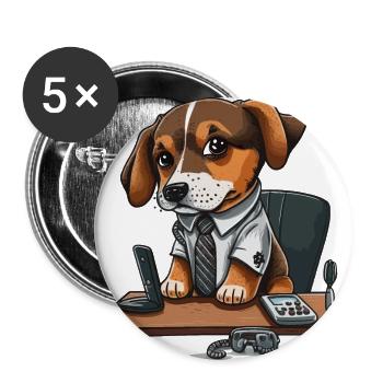Exécutif canin - Lot de 5 grands badges (56 mm) - blanc - Devant