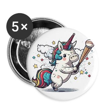 Magischer Schläger - Buttons groß 56 mm (5er Pack) - Weiß - Vorne