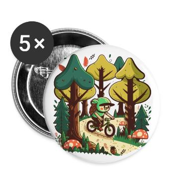Forest Ride - Buttons large 2.2''/56 mm (5-pack) - white - Front