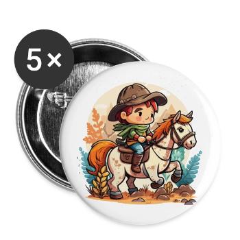 Ride into the Wild - Buttons large 2.2''/56 mm (5-pack) - white - Front