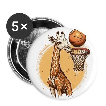 Giraffe on the Court - Buttons large 2.2''/56 mm (5-pack) - white - Front