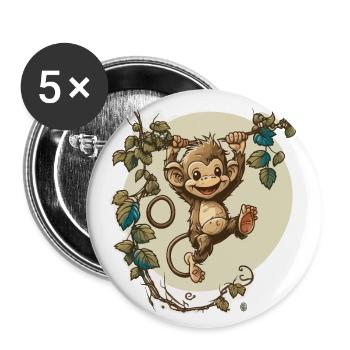 Monkey Business - Buttons large 2.2''/56 mm (5-pack) - white - Front