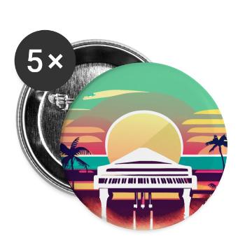 Sunset Piano Paradise - Buttons large 2.2''/56 mm (5-pack) - white - Front