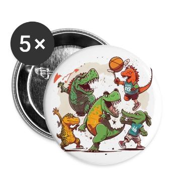 The Dino Games - Buttons large 2.2''/56 mm (5-pack) - white - Front
