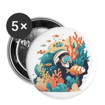 Game On: Jeu vidéo amusant - Lot de 5 grands badges (56 mm) - blanc - Devant