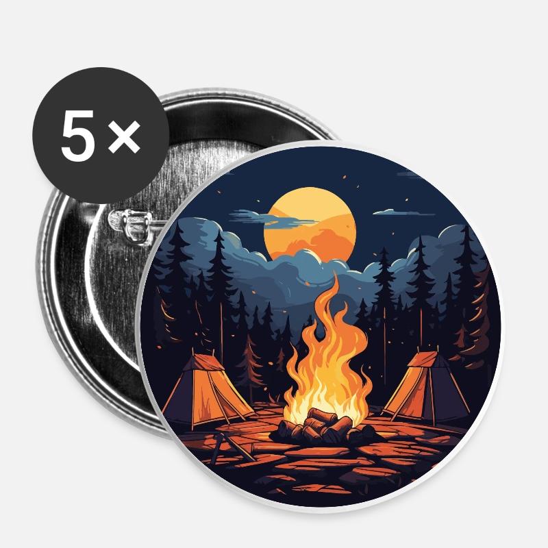 Camping - Buttons large 2.2''/56 mm (5-pack) - white