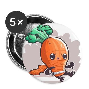 Grève de la carotte - Lot de 5 grands badges (56 mm) - blanc - Devant