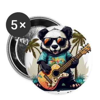 Cool Panda - Buttons large 2.2''/56 mm (5-pack) - white - Front