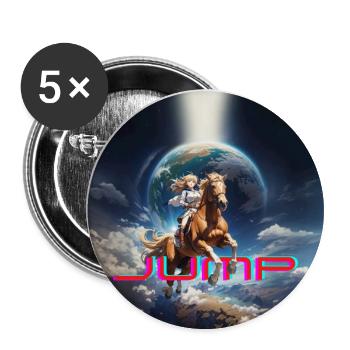 earth show jumping jump - Buttons groß 56 mm (5er Pack) - Weiß - Vorne