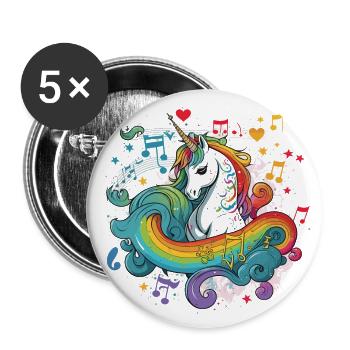 Rainbow Rhapsody - Buttons groß 56 mm (5er Pack) - Weiß - Vorne