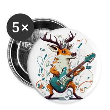 Rockin Deer - Buttons large 2.2''/56 mm (5-pack) - white - Front