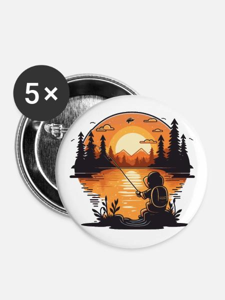 Frühaufsteher fangen - Buttons groß 56 mm (5er Pack) - Weiß