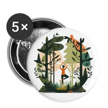 Flux forestier - Lot de 5 grands badges (56 mm) - blanc - Devant