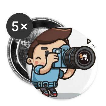 Photograph - Buttons groß 56 mm (5er Pack) - Weiß - Vorne