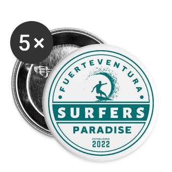 Fuerteventura - Surfers Paradise - Buttons large 2.2''/56 mm (5-pack) - white - Front