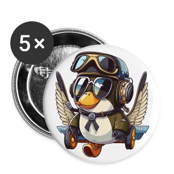 Penguin Pilot - Buttons large 2.2''/56 mm (5-pack) - white - Front