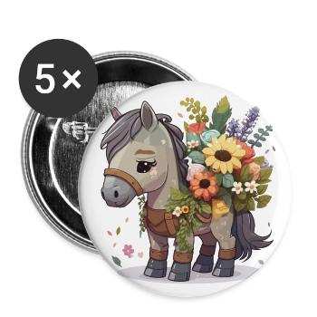 Blooming Beauty - Buttons large 2.2''/56 mm (5-pack) - white - Front