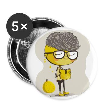 Der Lemon Chic - Buttons groß 56 mm (5er Pack) - Weiß - Vorne