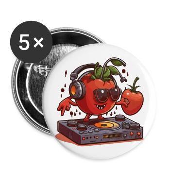Tomate Arriver - Lot de 5 grands badges (56 mm) - blanc - Devant