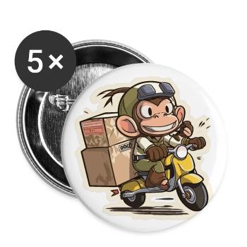 Banana Run - Buttons large 2.2''/56 mm (5-pack) - white - Front
