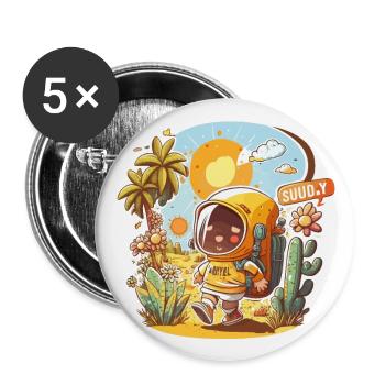 Adventure Awaits - Buttons large 2.2''/56 mm (5-pack) - white - Front