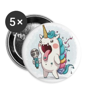 Harmonies de licornes - Lot de 5 grands badges (56 mm) - blanc - Devant