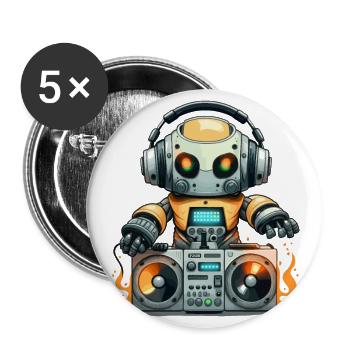DJbot - Buttons large 2.2''/56 mm (5-pack) - white - Front