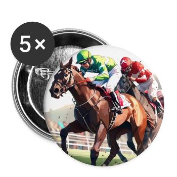 Sprint Hippique - Lot de 5 grands badges (56 mm) - blanc - Devant