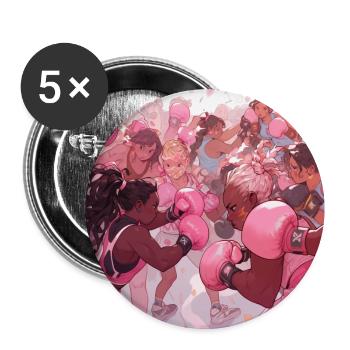 Le Combat Rose - Lot de 5 grands badges (56 mm) - blanc - Devant