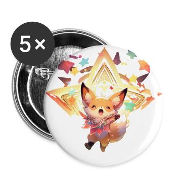 Starry Fennec - Buttons large 2.2''/56 mm (5-pack) - white - Front