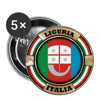 Ligurien Italien - Buttons groß 56 mm (5er Pack) - Weiß - Vorne