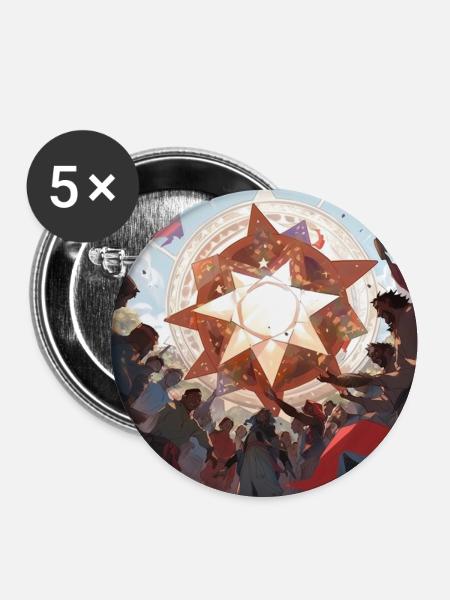 Das Fest der Sonne ☀ - Buttons groß 56 mm (5er Pack) - Weiß