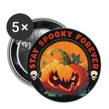 Halloween Pumpkin Stay Spooky Forever - Buttons large 2.2''/56 mm (5-pack) - white - Front
