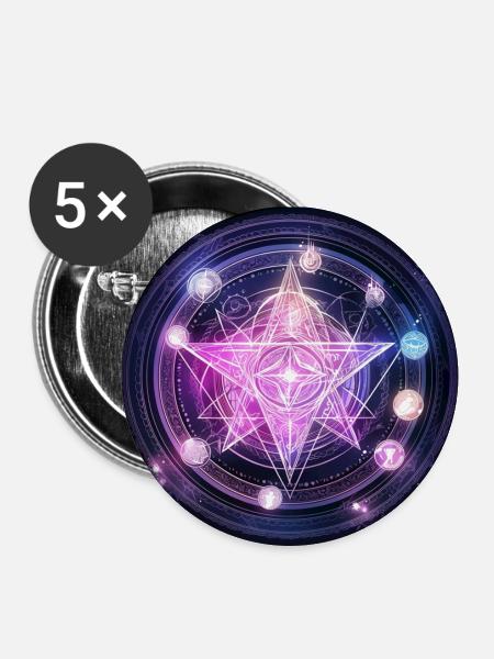 Astro-Stern - Buttons groß 56 mm (5er Pack) - Weiß