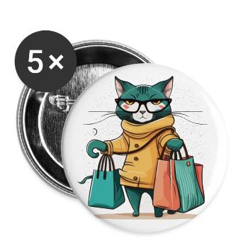 Laufsteg - Buttons groß 56 mm (5er Pack) - Weiß - Vorne