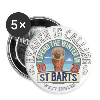 I spend the winter in St Barts - Buttons large 2.2''/56 mm (5-pack) - white - Front