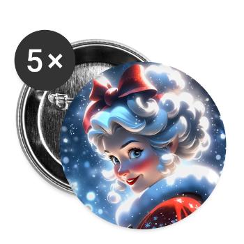 Merry Christmas #4 - Buttons large 2.2''/56 mm (5-pack) - white - Front