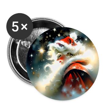 Joyeux Noel #8 - Lot de 5 grands badges (56 mm) - blanc - Devant